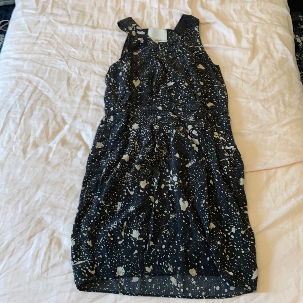 Black paint spatter dress mid length Phillip Lim size 2